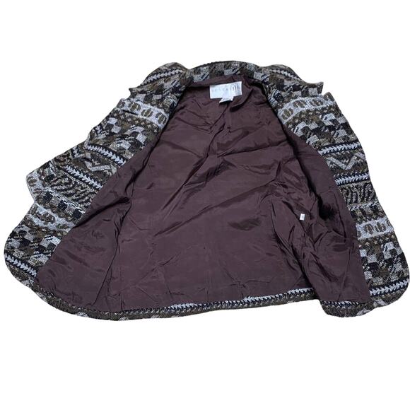 DONCASTER Brown Button Front Blazer Jacket Suit - Size 8 - Picture 10 of 12